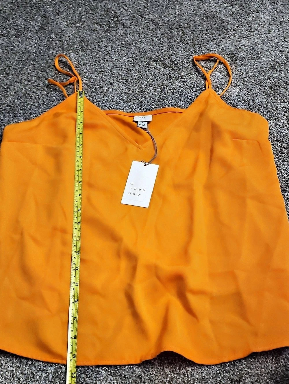 V-Neck Orange Cami Tank Top NWT